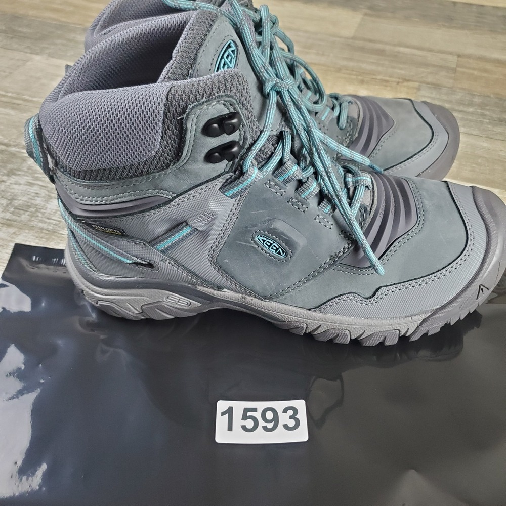 Keen Ridge Flex Mid Womens Hiking Boots Sz 10 Steel Gray Porcelain Waterproof - Picture 12 of 12